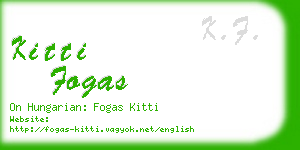 kitti fogas business card